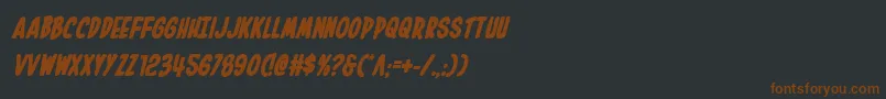 Шрифт Inhouseeditionboldital – коричневые шрифты на чёрном фоне