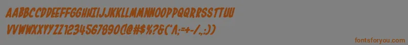 フォントInhouseeditionboldital – 茶色の文字が灰色の背景にあります。