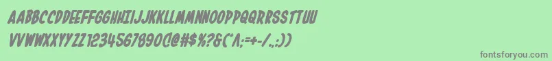 フォントInhouseeditionboldital – 緑の背景に灰色の文字