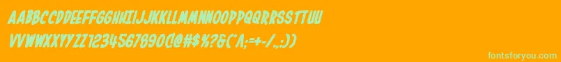 Шрифт Inhouseeditionboldital – зелёные шрифты на оранжевом фоне