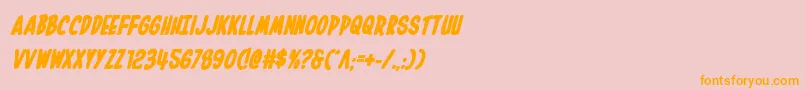 Inhouseeditionboldital-Schriftart – Orangefarbene Schriften auf rosa Hintergrund