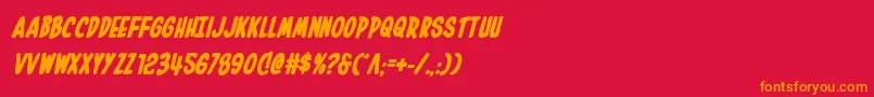 Шрифт Inhouseeditionboldital – оранжевые шрифты на красном фоне