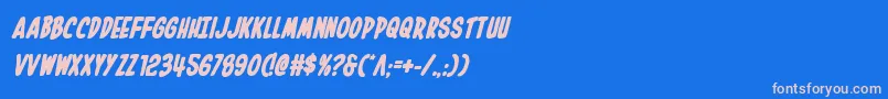 フォントInhouseeditionboldital – ピンクの文字、青い背景