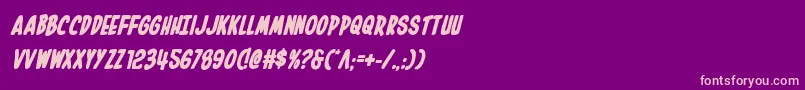 Inhouseeditionboldital-fontti – vaaleanpunaiset fontit violetilla taustalla