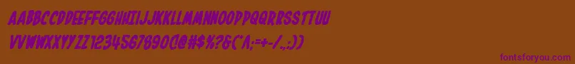 Inhouseeditionboldital-Schriftart – Violette Schriften auf braunem Hintergrund
