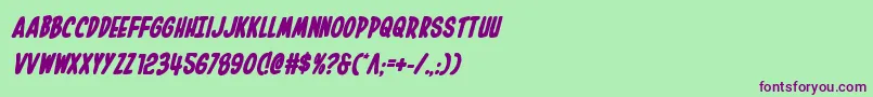 Inhouseeditionboldital-fontti – violetit fontit vihreällä taustalla