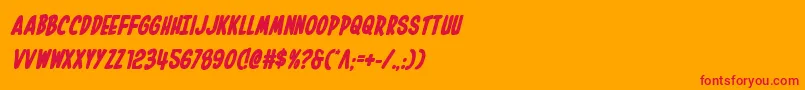 フォントInhouseeditionboldital – オレンジの背景に赤い文字