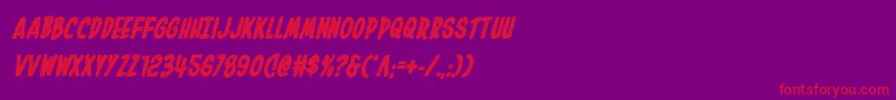 フォントInhouseeditionboldital – 紫の背景に赤い文字