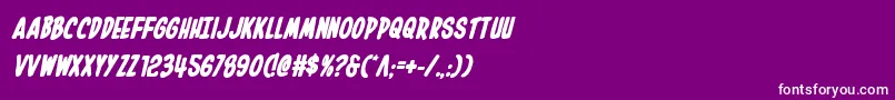 Inhouseeditionboldital-fontti – valkoiset fontit violetilla taustalla