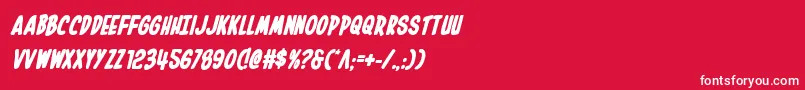Шрифт Inhouseeditionboldital – белые шрифты на красном фоне