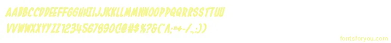 Шрифт Inhouseeditionboldital – жёлтые шрифты на белом фоне