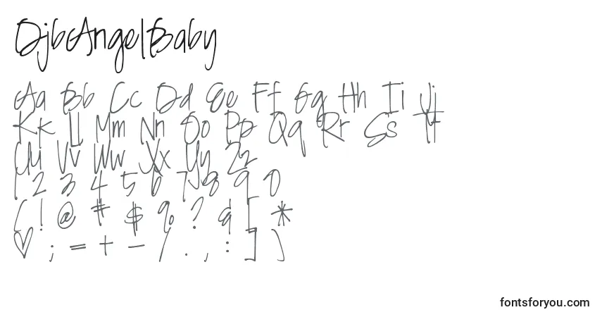 Schriftart DjbAngelBaby – Alphabet, Zahlen, spezielle Symbole