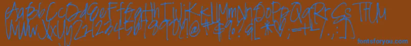 DjbAngelBaby Font – Blue Fonts on Brown Background