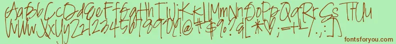 DjbAngelBaby Font – Brown Fonts on Green Background