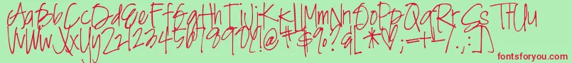 Lisätietoja DjbAngelBaby-fontista DjbAngelBaby-fontti – punaiset fontit vihreällä taustalla