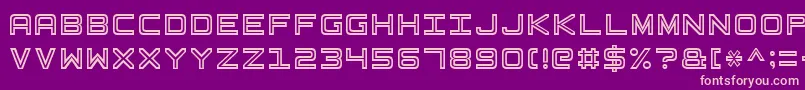 BasicSquare7 Font – Pink Fonts on Purple Background