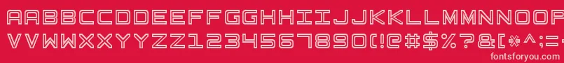 BasicSquare7-fontti – vaaleanpunaiset fontit punaisella taustalla