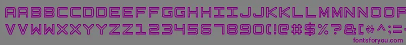 フォントBasicSquare7 – 紫色のフォント、灰色の背景