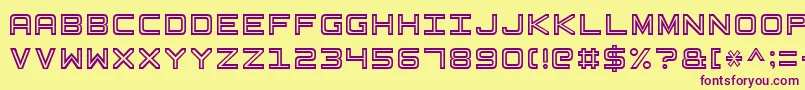 BasicSquare7 Font – Purple Fonts on Yellow Background