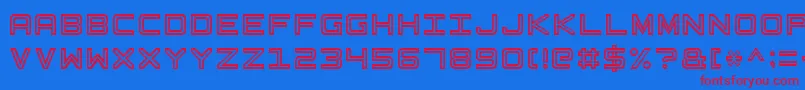 フォントBasicSquare7 – 赤い文字の青い背景