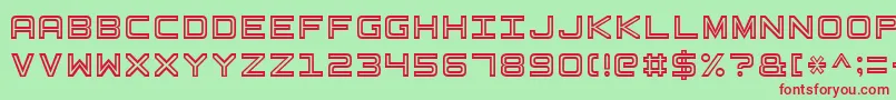 BasicSquare7 Font – Red Fonts on Green Background