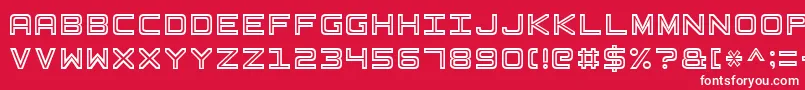 Шрифт BasicSquare7 – белые шрифты на красном фоне