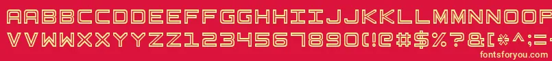 BasicSquare7 Font – Yellow Fonts on Red Background