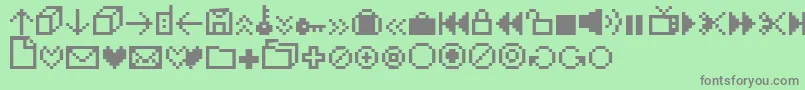 フォントIconbitone – 緑の背景に灰色の文字