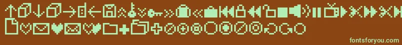Шрифт Iconbitone – зелёные шрифты на коричневом фоне