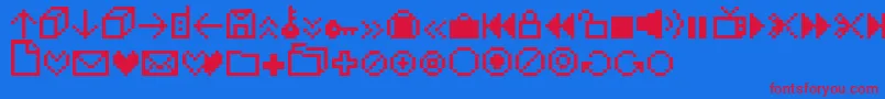 Iconbitone Font – Red Fonts on Blue Background