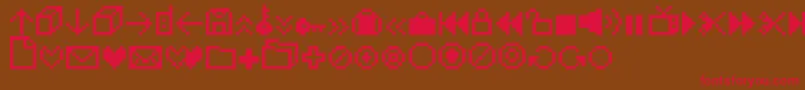 Iconbitone-Schriftart – Rote Schriften auf braunem Hintergrund