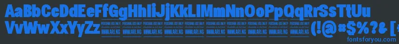 SpecifypersonalConblack Font – Blue Fonts on Black Background