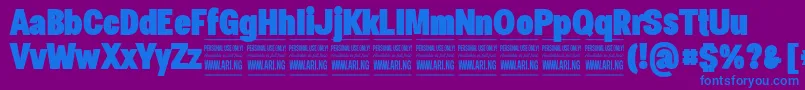 SpecifypersonalConblack Font – Blue Fonts on Purple Background