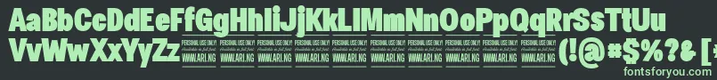 SpecifypersonalConblack Font – Green Fonts on Black Background