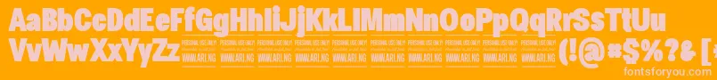 SpecifypersonalConblack Font – Pink Fonts on Orange Background