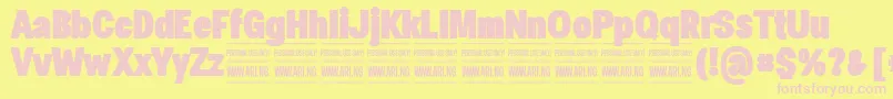 Czcionka SpecifypersonalConblack – różowe czcionki na żółtym tle