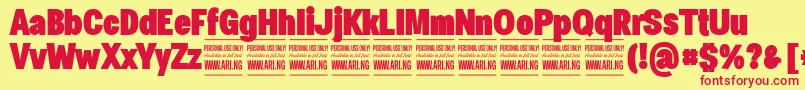 SpecifypersonalConblack Font – Red Fonts on Yellow Background