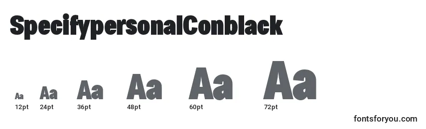 Размеры шрифта SpecifypersonalConblack