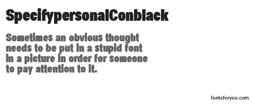 SpecifypersonalConblack Font