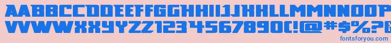 Broad Font – Blue Fonts on Pink Background