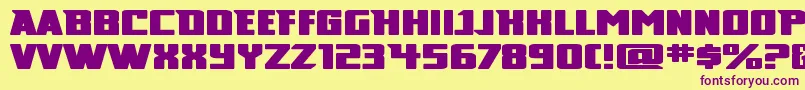Broad Font – Purple Fonts on Yellow Background