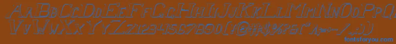 Chardinsi Font – Blue Fonts on Brown Background