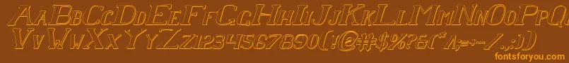 Chardinsi-Schriftart – Orangefarbene Schriften auf braunem Hintergrund