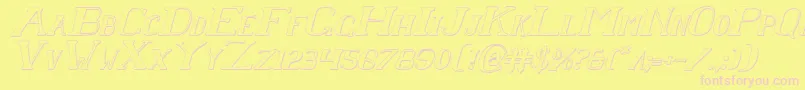 Chardinsi Font – Pink Fonts on Yellow Background