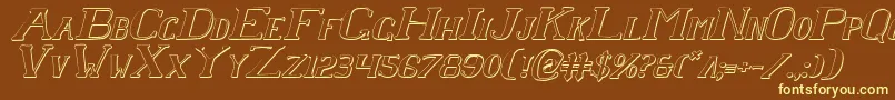 Chardinsi Font – Yellow Fonts on Brown Background