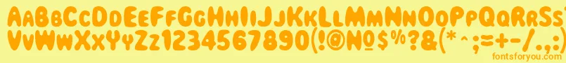 Magicalmysterytour Font – Orange Fonts on Yellow Background