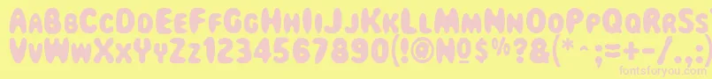 Magicalmysterytour Font – Pink Fonts on Yellow Background