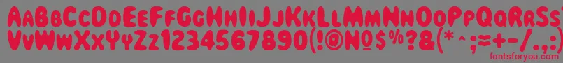 フォントMagicalmysterytour – 赤い文字の灰色の背景