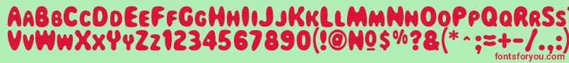 Magicalmysterytour Font – Red Fonts on Green Background