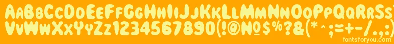 Magicalmysterytour Font – Yellow Fonts on Orange Background